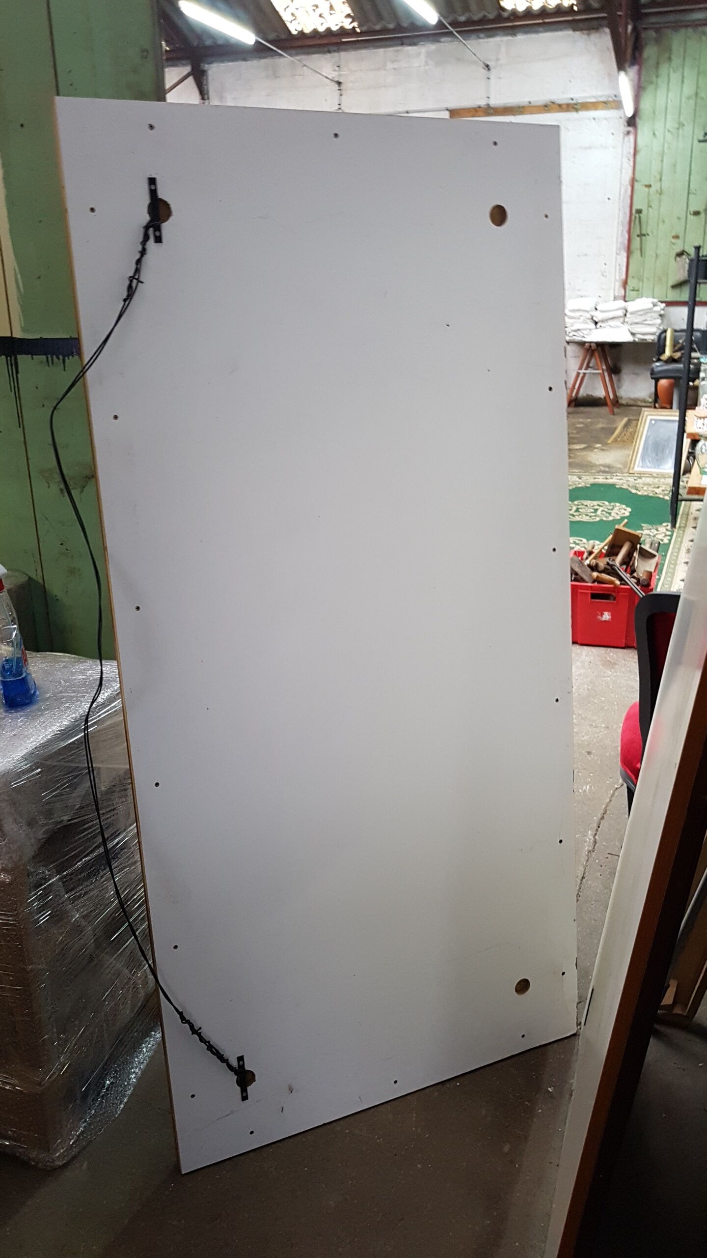 Mirror with wood frame