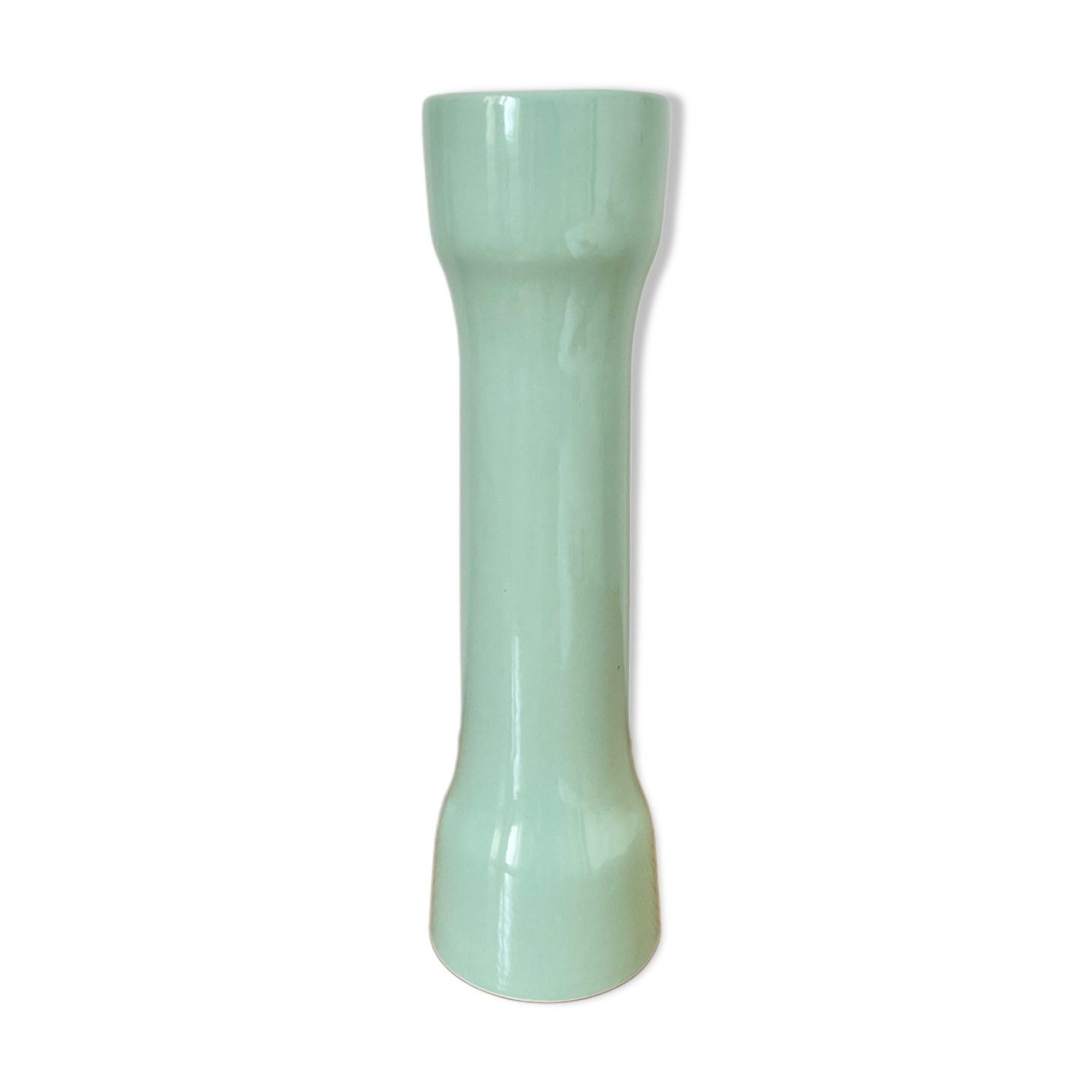 Vase en céramique graphique vert pastel