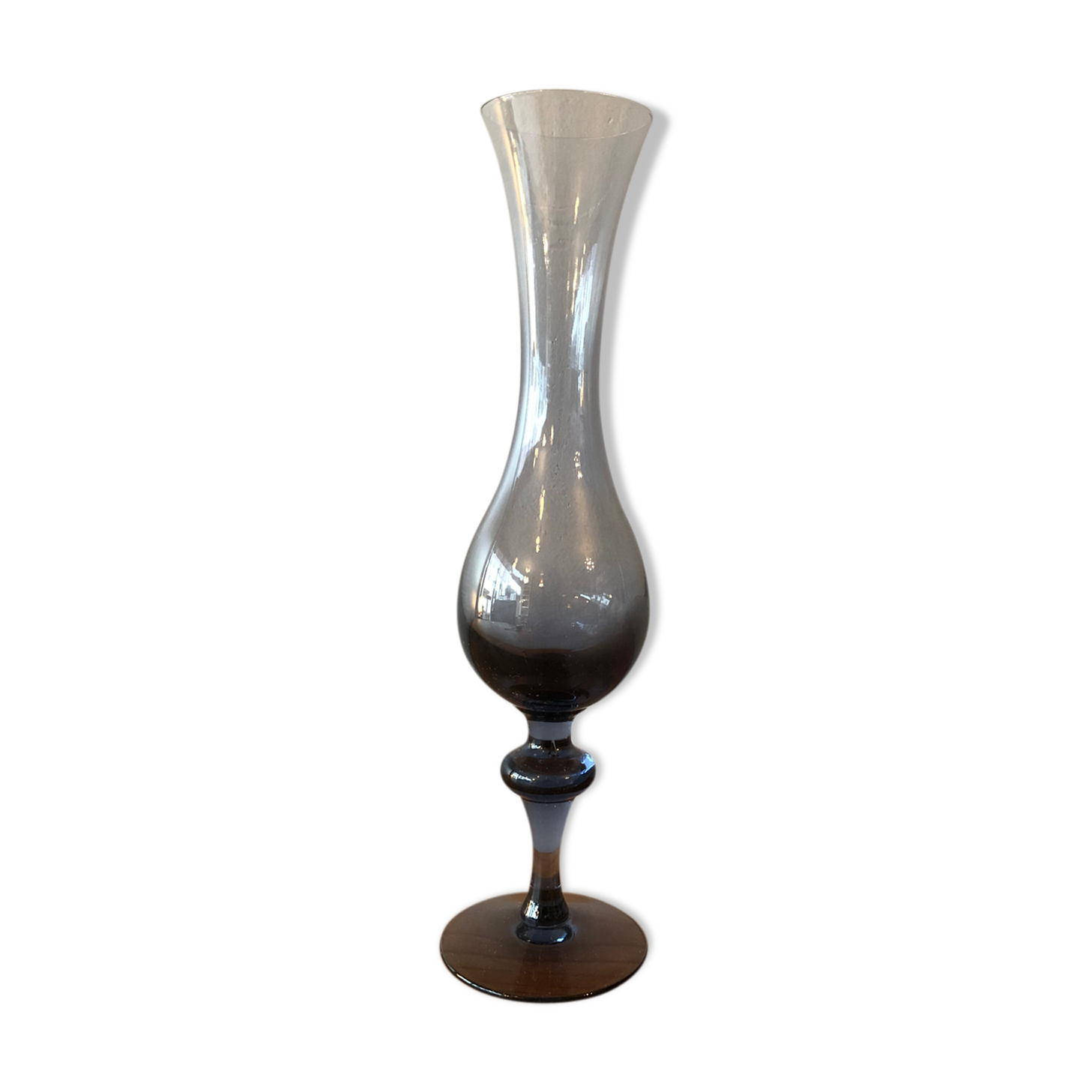 Old smoked glass vase