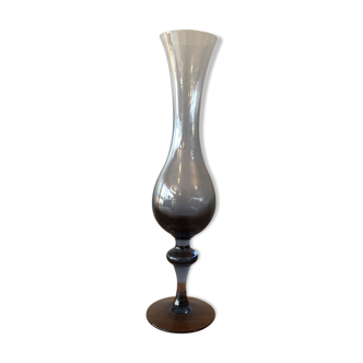 Old smoked glass vase