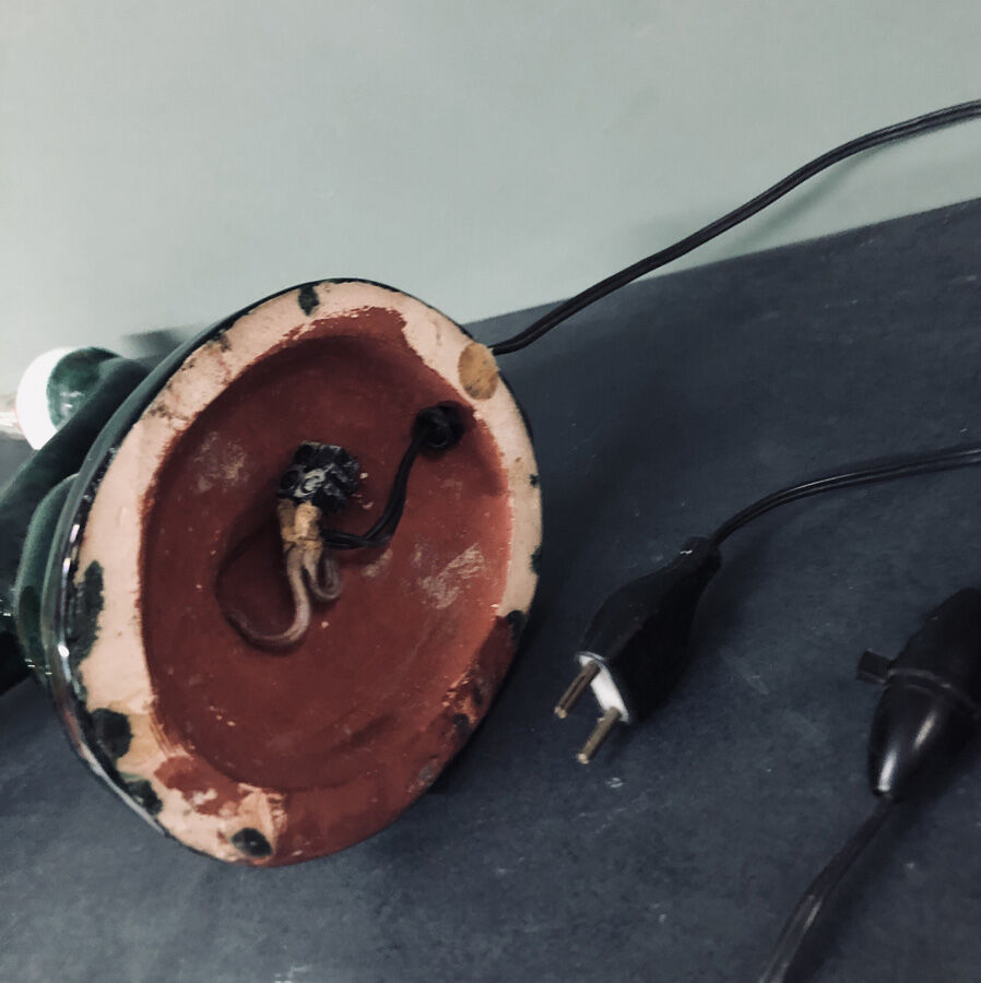 Vintage table lamp glass candles