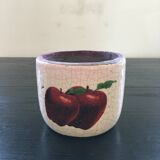 Raku flowerpot with apple decor