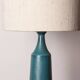 Danish truncated conical table lamp in matte blue sandstone by Gunnar Nylund for Nymolle 1960.