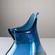 Unique Hand-Blown Glass Jug Signed by 20th Century Artisan – Vibrant Blue