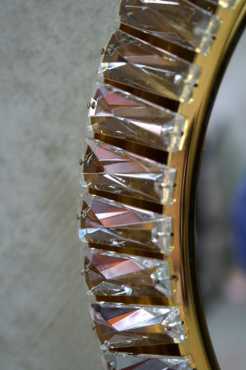 Gilded Mirror with Bakalowits Crystals from Palwa, 1960