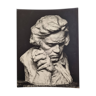 Old photograph by Eugène Fiorillo after Fix Masseau, bust of Beethoven, silver print