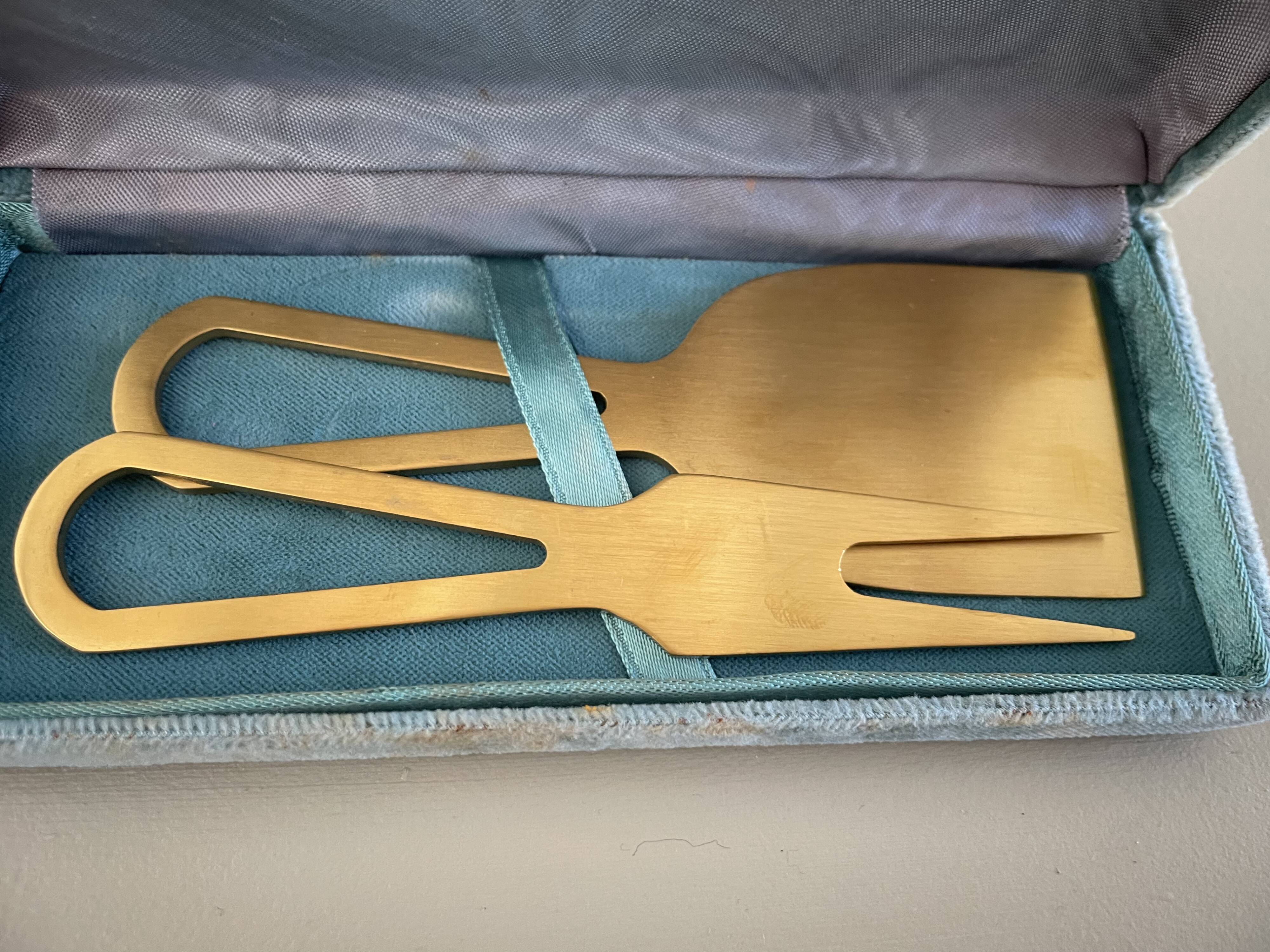 Waterman Gold Cheese Knife and Fork