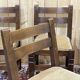Suite de 4 chaises brutalistes en chêne des années 1950