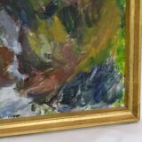 Oil Painting Painted on Canvas with Green and Brown Shades by Sixten Wiklund