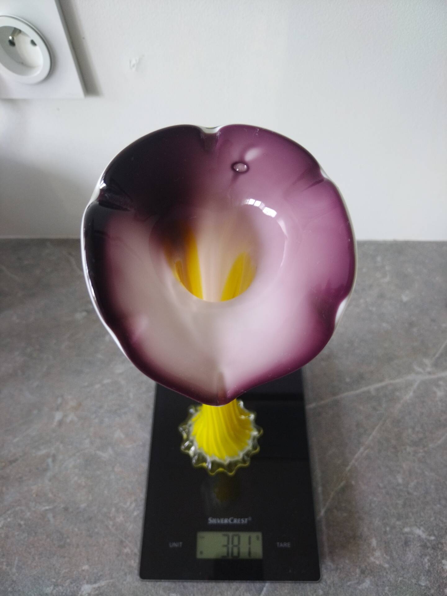 Duo of blown glass flower vases – Murano style (H30 cm)