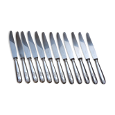 12 couteaux métal argenté lame inox modèle Vendome, Christofle