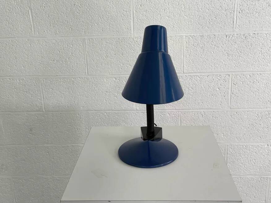 90s blue industrial desk lamp