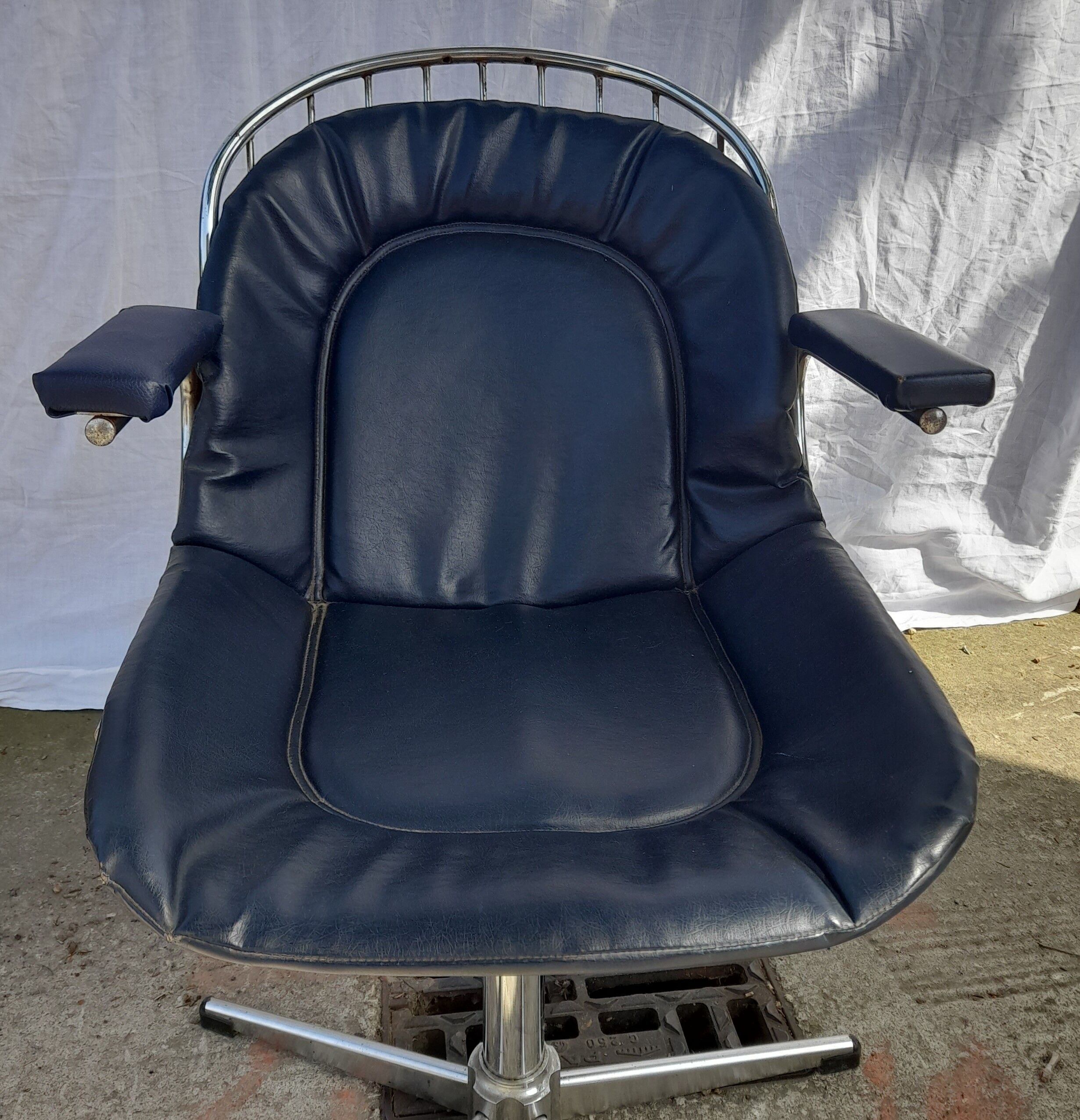 Pair of Gastone Rinaldi Radiofreccia chrome armchairs