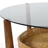 Round coffee table with magazine holder "Hilla"