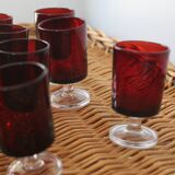 9 Luminarc red liquor glasses