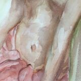 Female nude watercolor with necklace