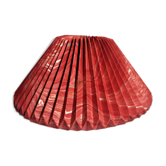 Red marbled folded lampshade