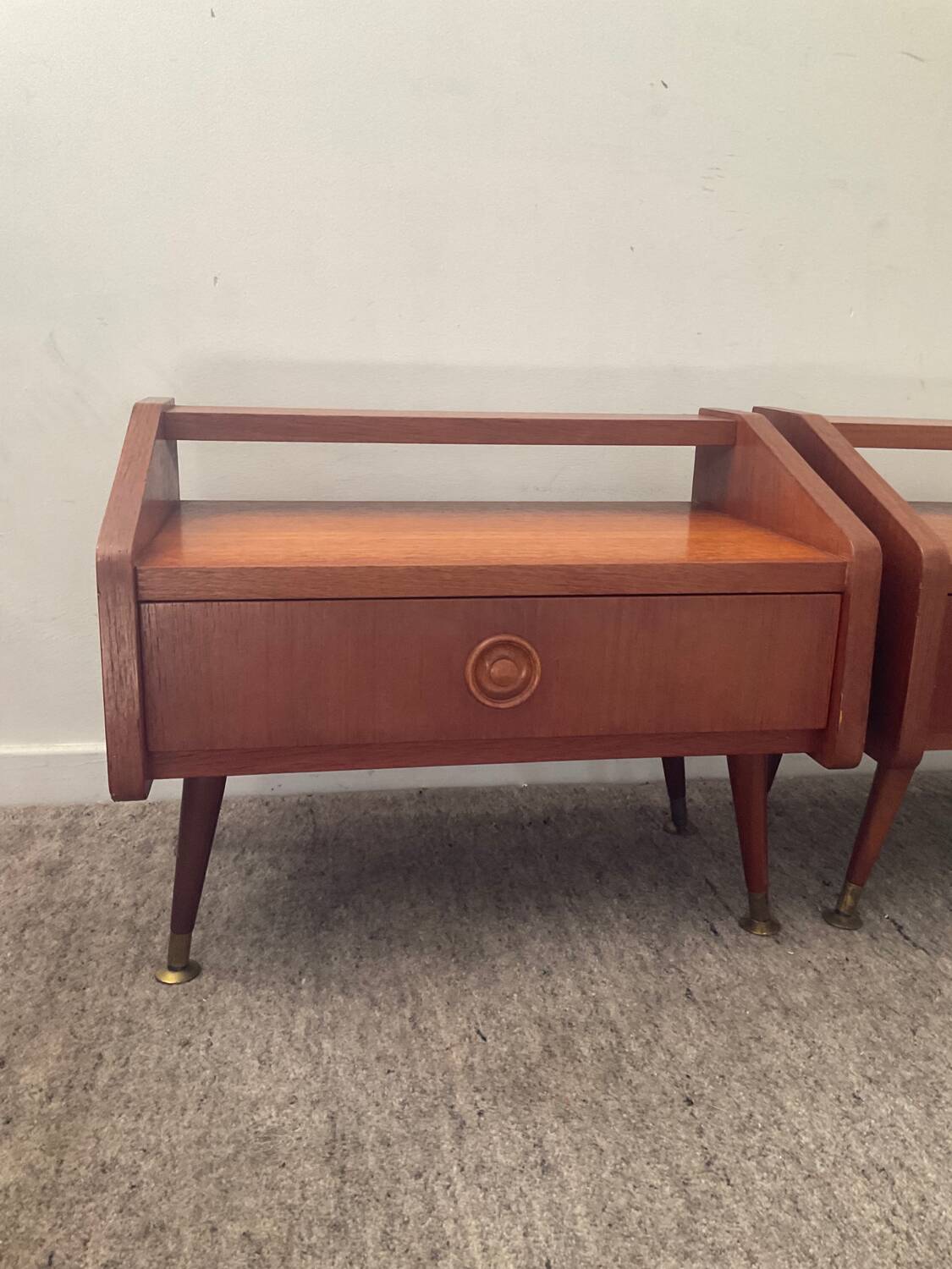 Pair of Scandinavian teak bedside tables from the 60s-70s