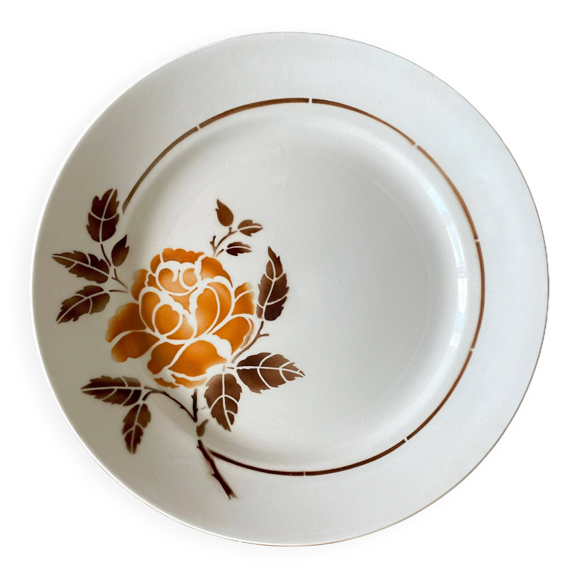 Antique earthenware serving dish from Saint-Amand (North)