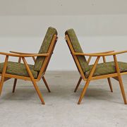Pair of "boomerang" armchairs by Antonin Suman for Ton "Thonet" 1960