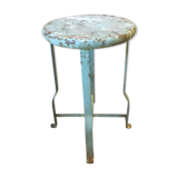 Patinated metal industrial stool