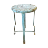 Patinated metal industrial stool