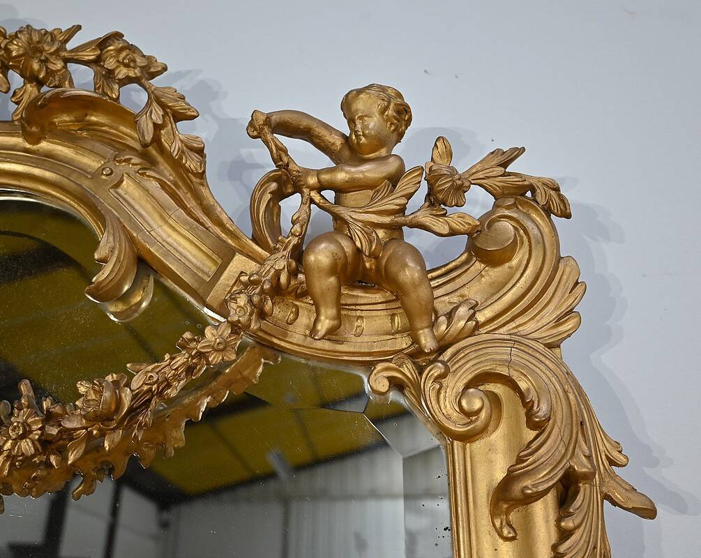 Important mirror in the style of Louis XIV – Louis XV, Napoleon III period – Mid-19th century