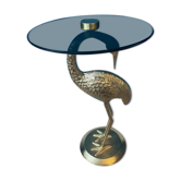Table d’appoint ronde avec grue dorée