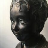 Bronze effect plaster child bust