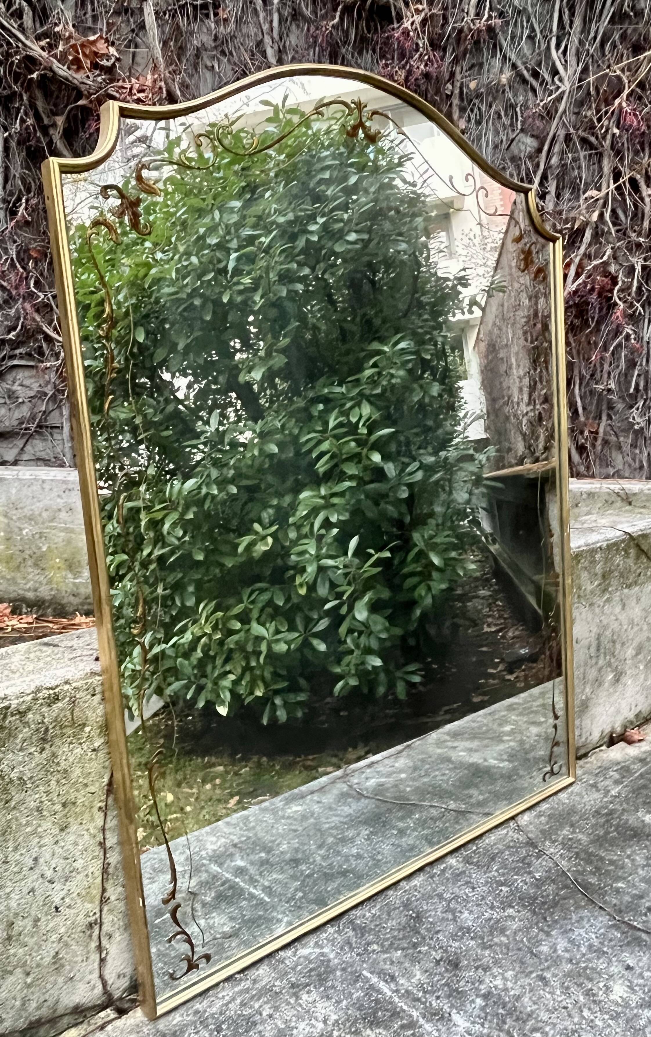 Large antique gold mirror - Empire style - Mercury