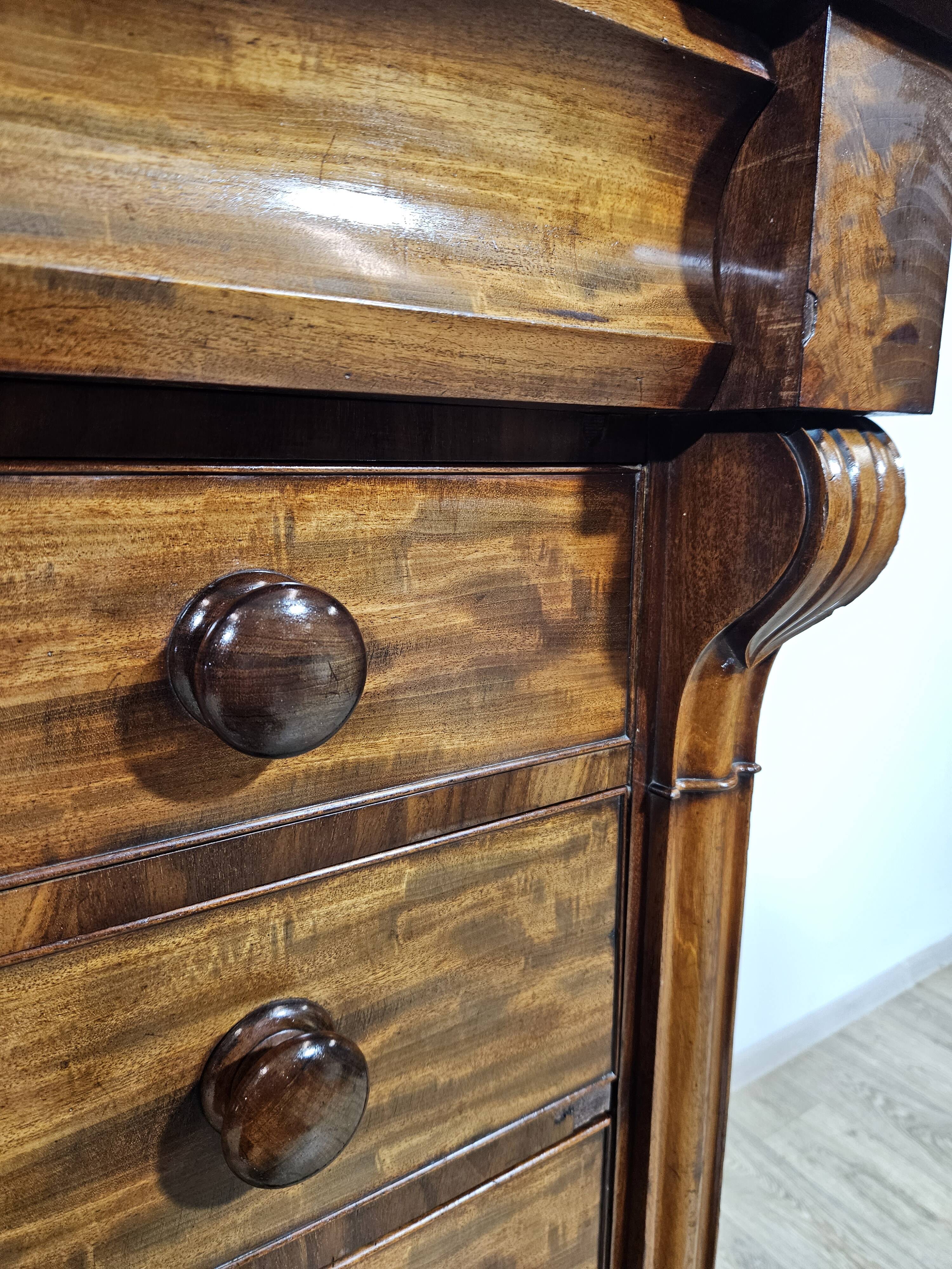 Chiffonier commode Biedermeier/Mahogany, première moitié du 19e siècle