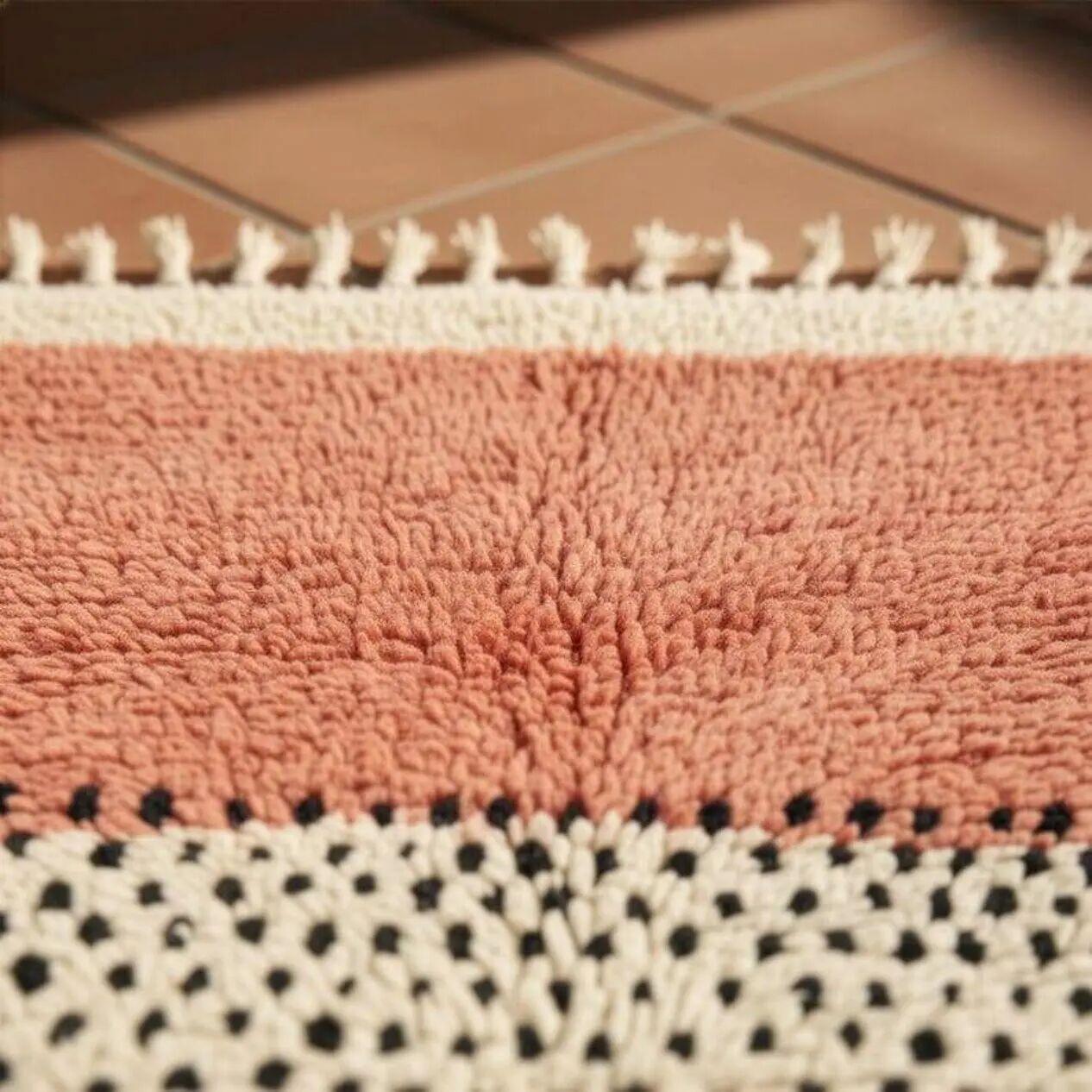 Tapis tissé à la main 250x150 cm, laine, rose, Maroc