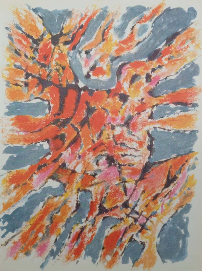 Alfred manessier: watercolor - color lithograph