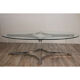 Table basse vintage en verre et métal chromé 1970