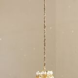 Hollywood Regency Brass & Crystal Glass Ceiling Lamp by Christoph Palme for Palwa