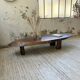 Table basse années 50 plateau bois exotique XXL