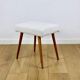 Cream herringbone stool seat - round beech legs