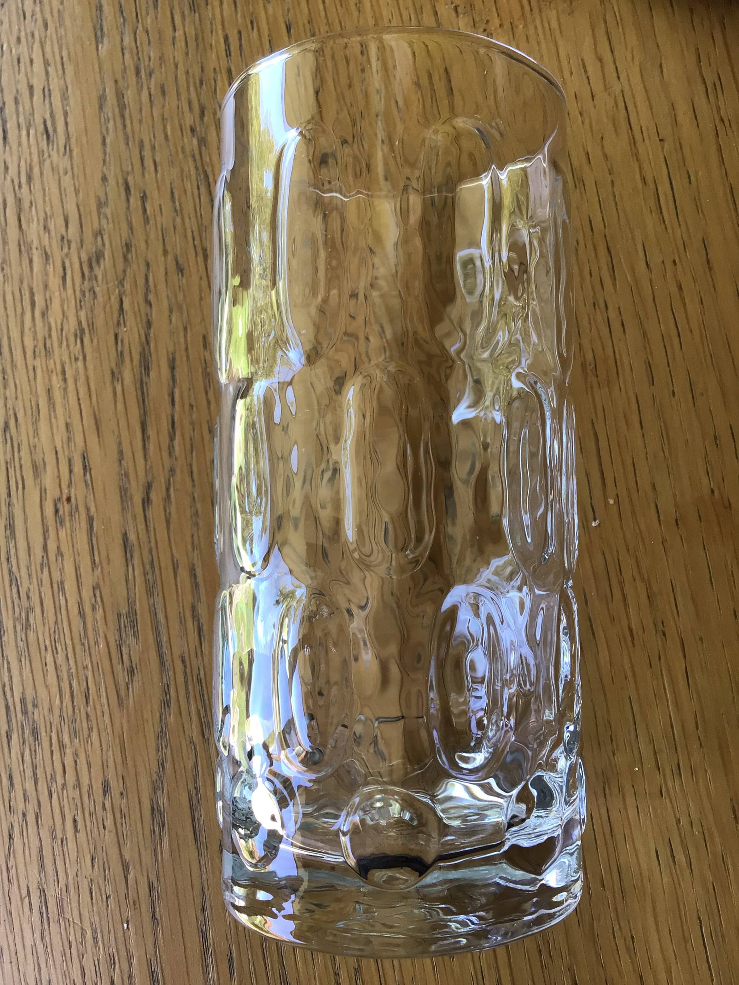 6 Long drink glasses relief glass oval bubbles Pernod