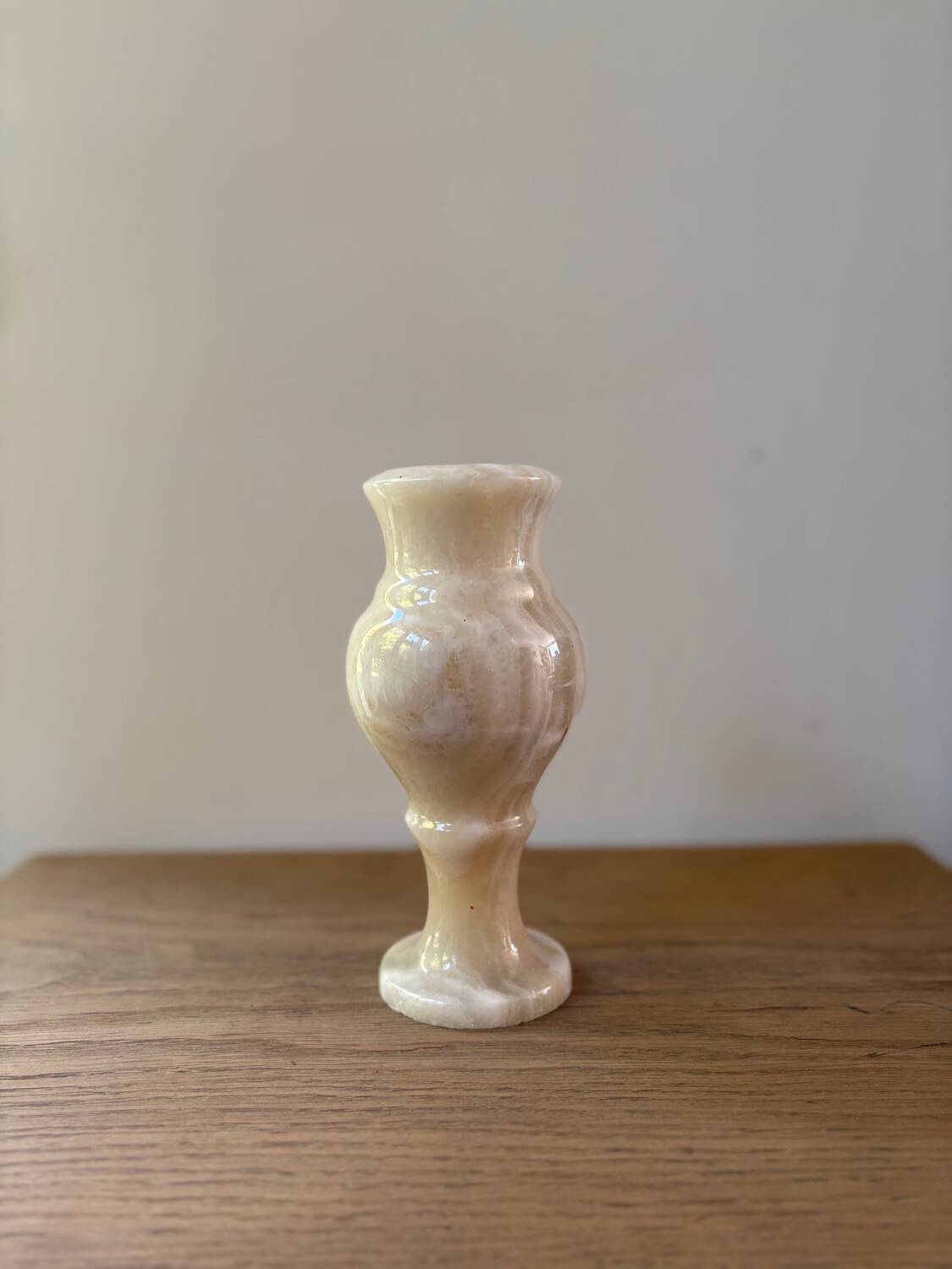Honey agate vase, natural stone, vintage Italy, 1960s