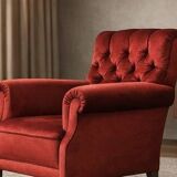 Vintage Pair of Upholstered Armchairs — First Half of the 20th Century