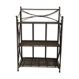 Solid wrought iron and wicker shelf