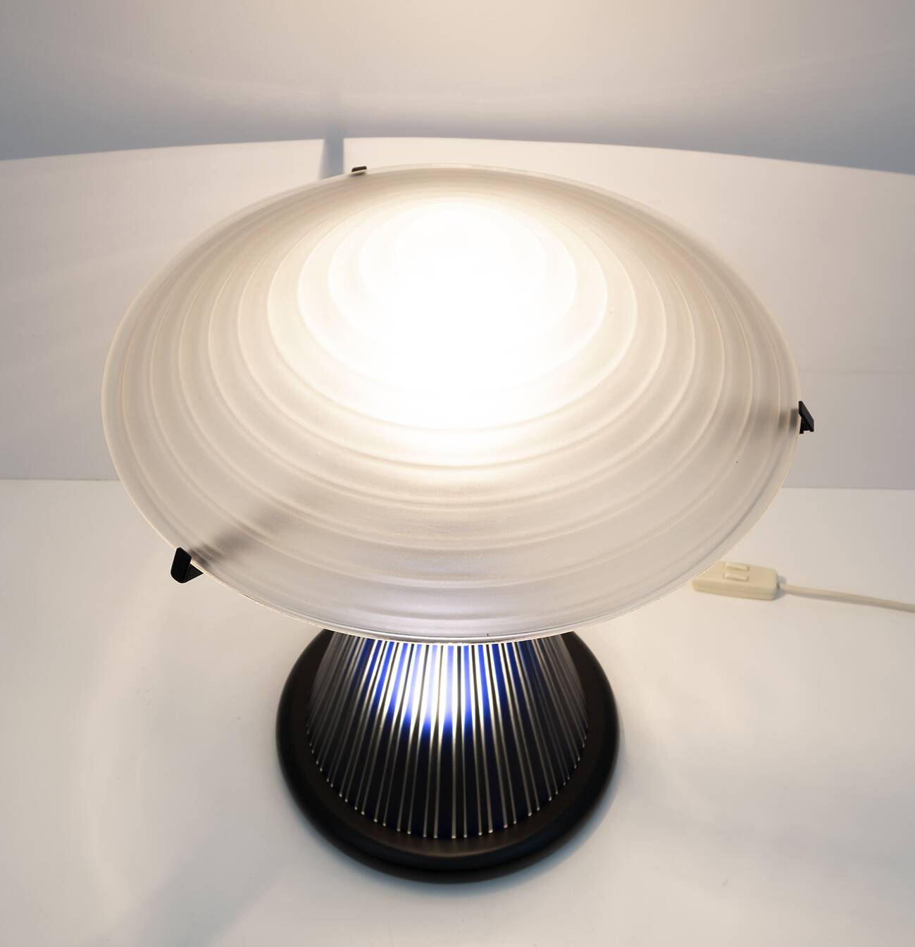 Pair of Post Modern Italian Murano Glass Mushroom Table Lamps, 1980s