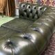 Chesterfield 2-seater green leather sofa from the 1980s