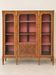 Display cabinet, Louis XVI style bookcase in marquetry, marble and bronze.