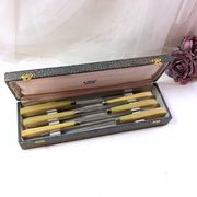 Coffret de 6 couteaux de table manche bakélite France début XXe