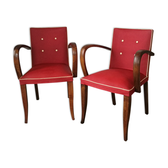 Paire de fauteuils bridge vintage