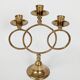 Vintage brass floor chandelier, 3-branch candle holders