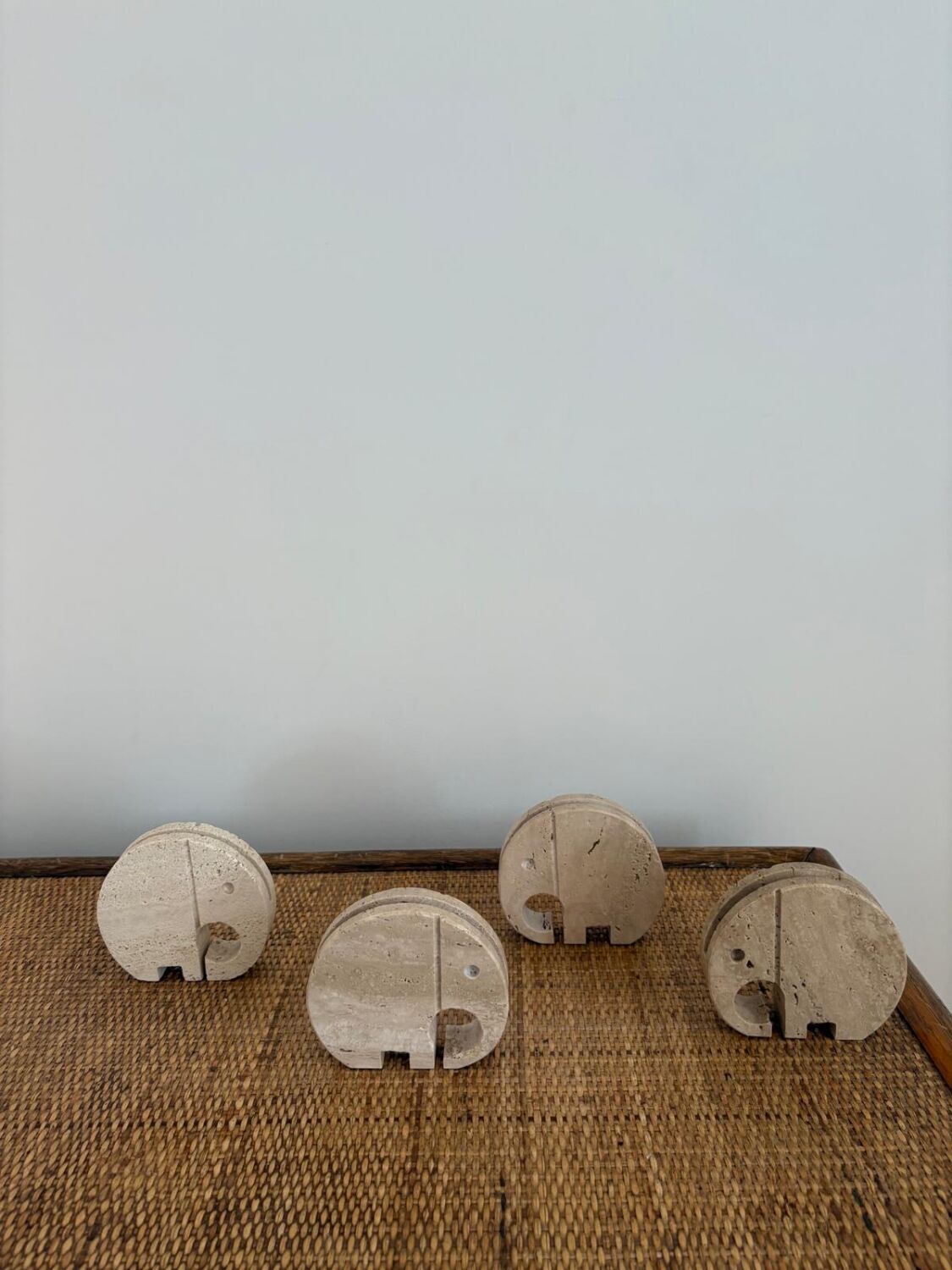 Set of 4 travertine elephants, Fratelli Mannelli, Italy, 1970s