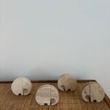 Set of 4 travertine elephants, Fratelli Mannelli, Italy, 1970s