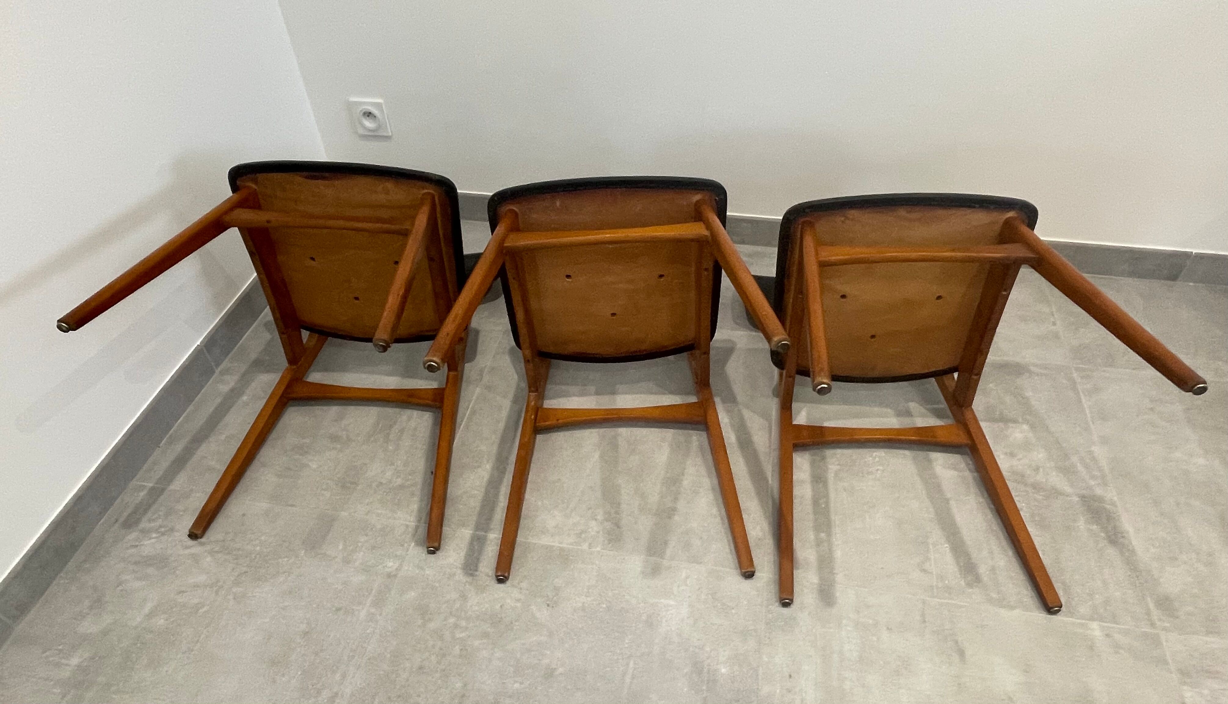 Scandinavian style design chair, set of 3